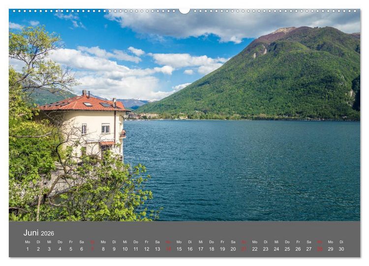 Produktbild: Tessin, zwischen Lago Maggiore und Lugano (hochwertiger Premium Wandkalender 2026 DIN A2 quer), Kunstdruck in Hochglanz