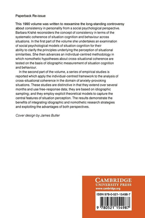 Produktbild: Situation Cognition and Coherence in Personality