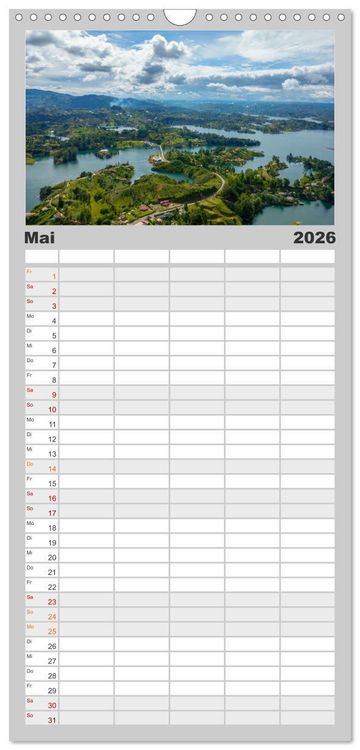 Produktbild: Familienplaner 2026 - Kolumbien - Eine unvergessliche Reise durch das bunte Land. mit 5 Spalten (Wandkalender, 21 x 45 cm) CALVENDO