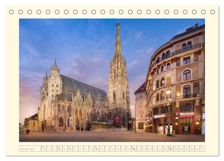 Produktbild: An der sch&ouml;nen blauen Donau - Ein Spaziergang in Wien (Tischkalender 2026 DIN A5 quer), CALVENDO Monatskalender