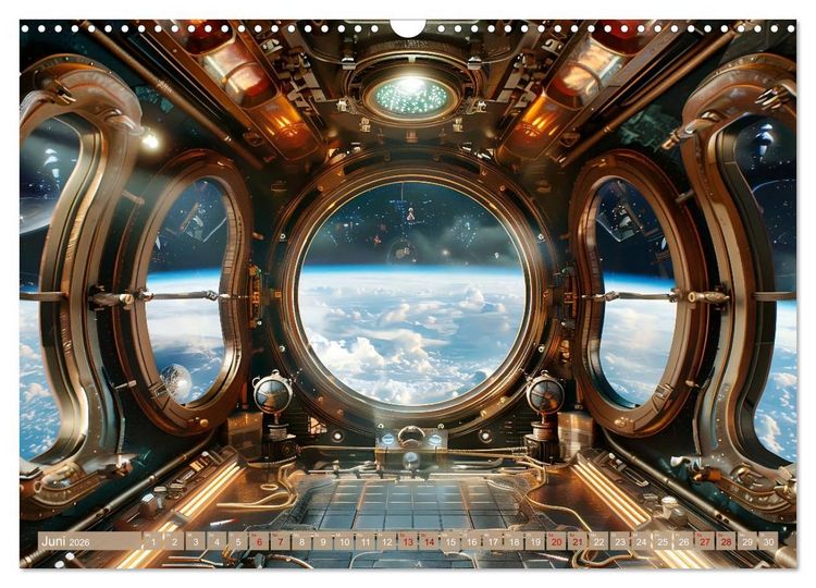 Produktbild: Steampunk im Weltall (Wandkalender 2026 DIN A3 quer), CALVENDO Monatskalender