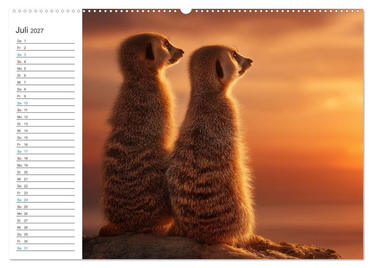 Produktbild: Die Welt der Erdm&auml;nnchen (hochwertiger Premium Wandkalender 2027 DIN A2 quer), Kunstdruck in Hochglanz