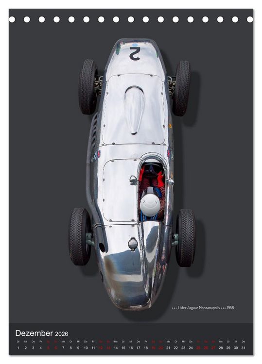 Produktbild: Legenden des Rennsports, Historic Grand Prix Cars 1925-1960 (Tischkalender 2026 DIN A5 hoch), CALVENDO Monatskalender