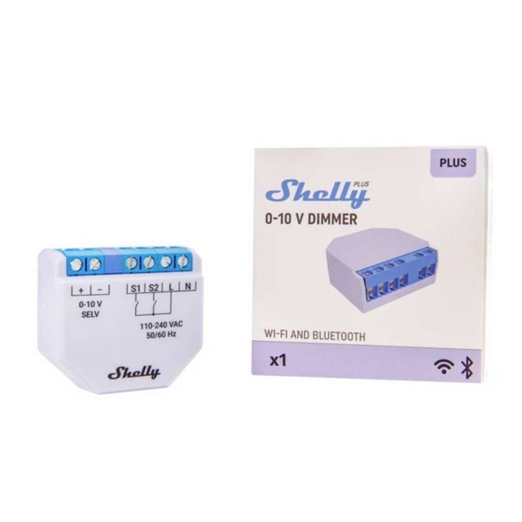 Produktbild: Shelly Plus 0-10V Dimmer Dimmaktor Bluetooth, Wi-Fi