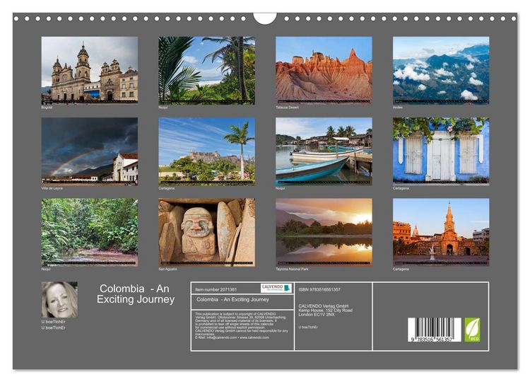 Produktbild: Colombia - An Exciting Journey (Wall Calendar 2026 DIN A3 landscape), CALVENDO 12 Month Wall Calendar