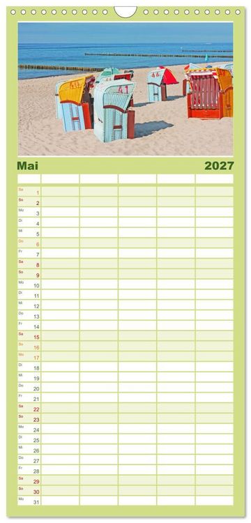 Produktbild: Familienplaner 2027 - Ostseebad K&uuml;hlungsborn. Erholung mit allen Sinnen mit 5 Spalten (Wandkalender, 21 x 45 cm) CALVENDO