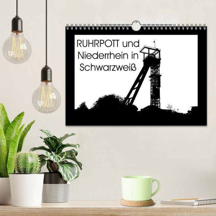 Produktbild: Ruhrpott und Niederrhein in Schwarzwei&szlig; (Wandkalender 2026 DIN A4 quer), CALVENDO Monatskalender