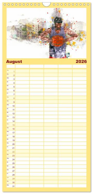 Produktbild: Familienplaner 2026 - Basketball Art mit 5 Spalten (Wandkalender, 21 x 45 cm) CALVENDO