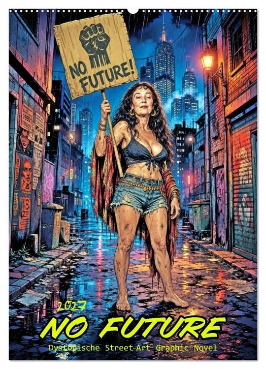 Produktbild: No Future: Dystopische Street-Art Graphic Novel (Wandkalender 2027 DIN A2 hoch), CALVENDO Monatskalender