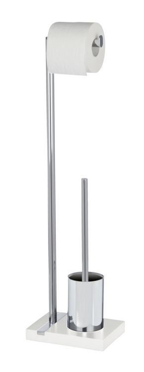 Produktbild: Stand WC-Garnitur Mod. Noble White, mit Chrom-Applikation
