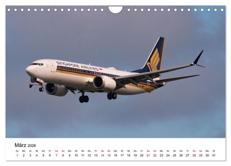 Produktbild: Singapore Airlines - Die ganze Flotte (Wandkalender 2026 DIN A4 quer), CALVENDO Monatskalender
