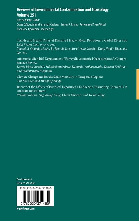 Produktbild: Reviews of Environmental Contamination and Toxicology Volume 251