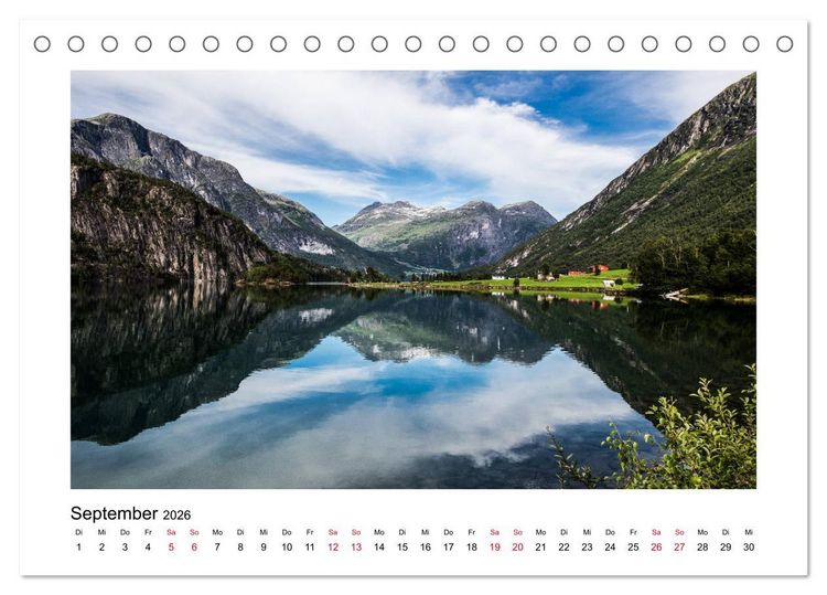 Produktbild: Norwegen - Faszinierende Welt der Fjorde (Tischkalender 2026 DIN A5 quer), CALVENDO Monatskalender