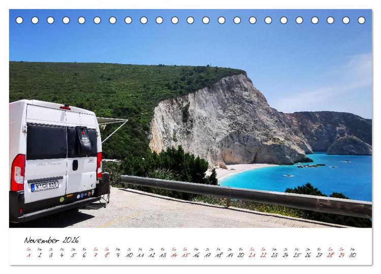 Produktbild: Berge und Meer: ein Vanlife-Abenteuer im Westen Griechenlands (Tischkalender 2026 DIN A5 quer), CALVENDO Monatskalender