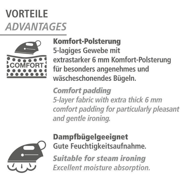 Produktbild: B&uuml;geltischbezug Air Comfort mit Blitzb&uuml;glerzone XL/Universal, f&uuml;r schnelles B&uuml;geln