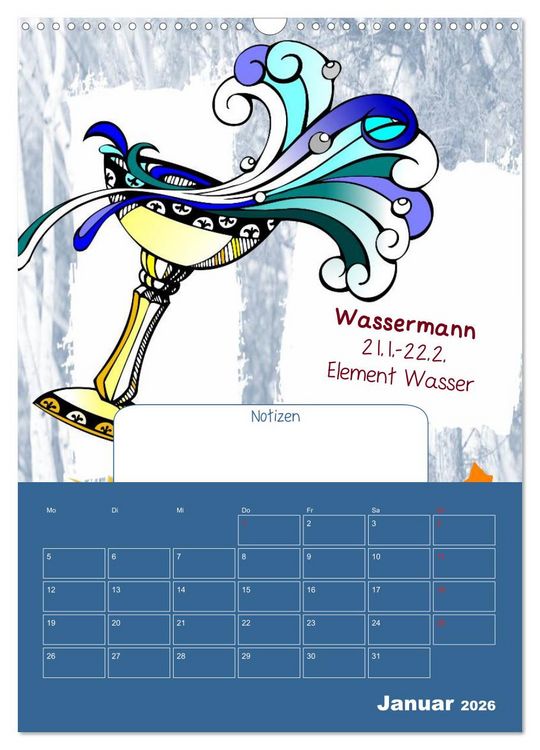 Produktbild: Sternzeichen &bull; Geburtstagskalender / Planer (Wandkalender 2026 DIN A3 hoch), CALVENDO Monatskalender