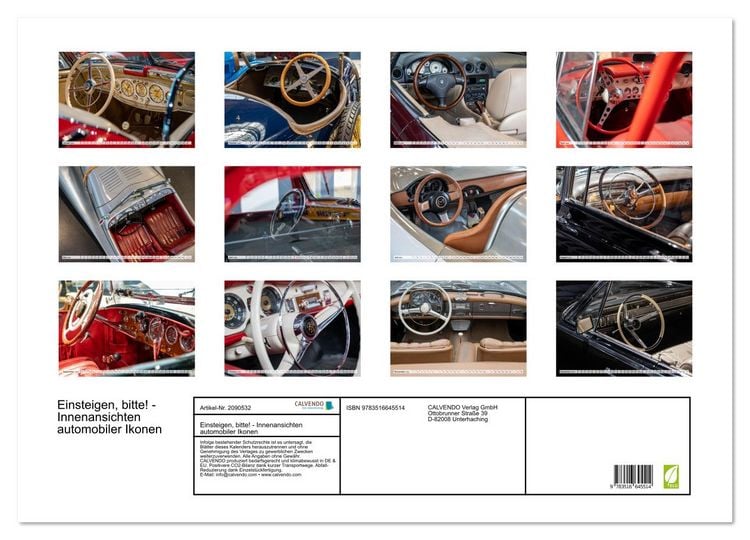Produktbild: Einsteigen, bitte! - Innenansichten automobiler Ikonen (Wandkalender 2026 DIN A2 quer), CALVENDO Monatskalender