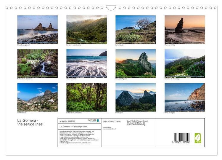 Produktbild: La Gomera - Vielseitige Insel (Wandkalender 2026 DIN A3 quer), CALVENDO Monatskalender