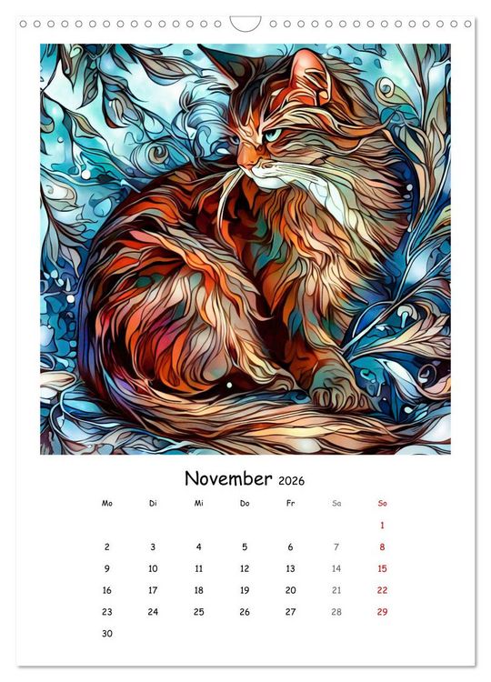 Produktbild: Jugendstil Katzen (Wandkalender 2026 DIN A3 hoch), CALVENDO Monatskalender