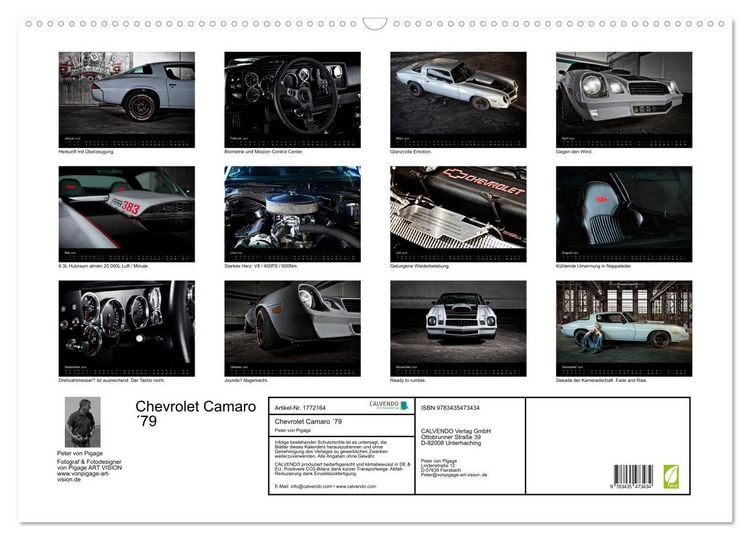 Produktbild: Chevrolet Camaro &acute;79 (Wandkalender 2025 DIN A2 quer), CALVENDO Monatskalender