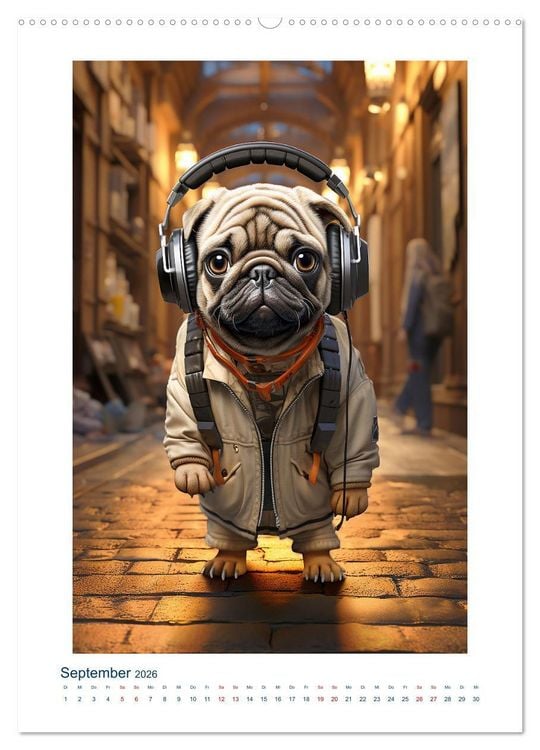 Produktbild: Der kleine Mops (hochwertiger Premium Wandkalender 2026 DIN A2 hoch), Kunstdruck in Hochglanz