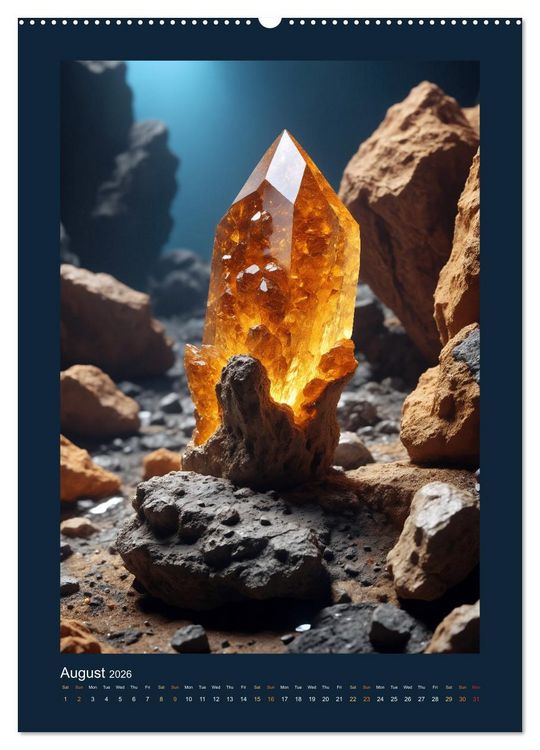 Produktbild: Fantastic Minerals - Mysterious Treasures (High Quality Premium Wall Calendar 2026 DIN A2 portrait),CALVENDO 12 Month Wall Calendar
