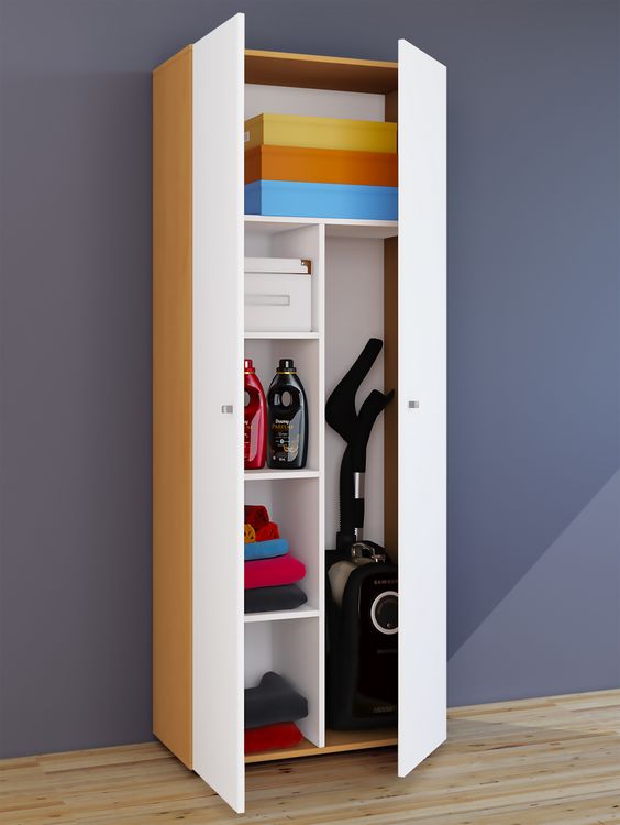 Produktbild: Holz Besenschrank Staubsauger Putzschrank Vandol K