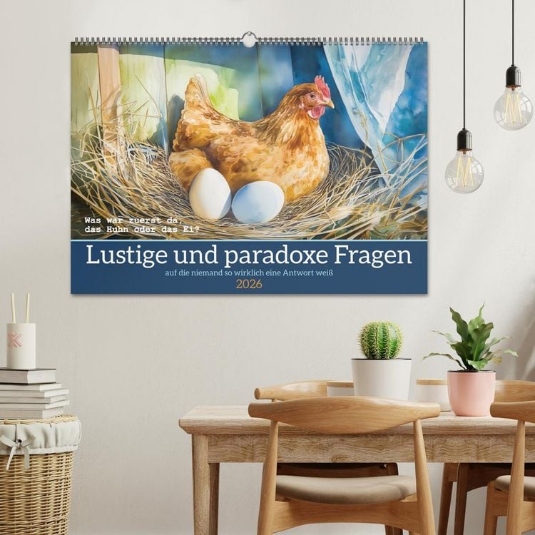 Produktbild: Lustige und paradoxe Fragen (Wandkalender 2026 DIN A2 quer), CALVENDO Monatskalender