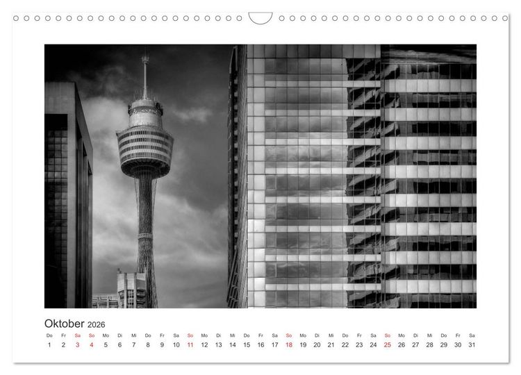 Produktbild: SYDNEY Monochrom (Wandkalender 2026 DIN A3 quer), CALVENDO Monatskalender