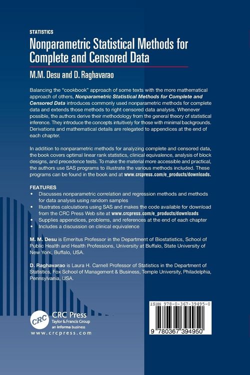 Produktbild: Nonparametric Statistical Methods For Complete and Censored Data