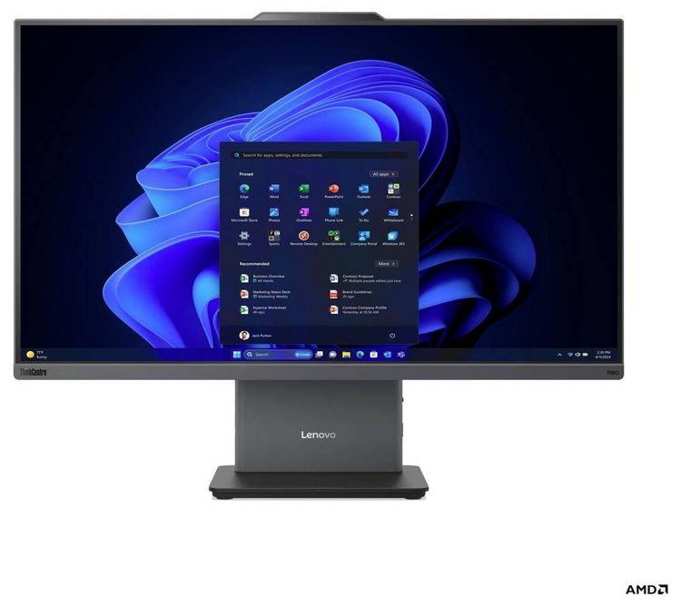 Produktbild: Lenovo All-in-One PC ThinkCentre neo55a 24 60.5 cm (23.8 Zoll) Full HD AMD Ryzen 5 220 4.9 GHz 16 GB RAM 512 GB SSD AMD AMD Radeon&trade; 740M Graphics