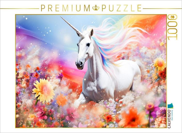 Produktbild: CALVENDO Puzzle Ein Motiv aus dem Kalender Einhorn und coole Spr&uuml;che | 1000 Teile Lege-Gr&ouml;&szlig;e 64x48cm Foto-Puzzle f&uuml;r gl&uuml;ckliche Stunden
