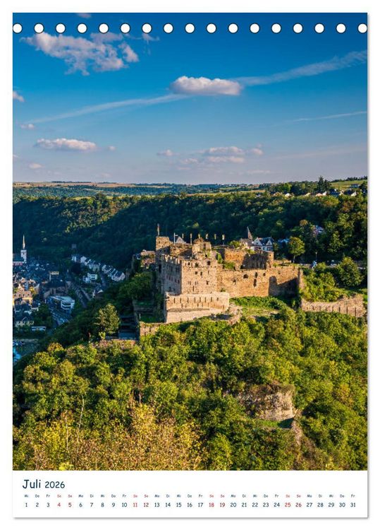 Produktbild: Burgen und Burgruinen am Mittelrhein (Tischkalender 2026 DIN A5 hoch), CALVENDO Monatskalender