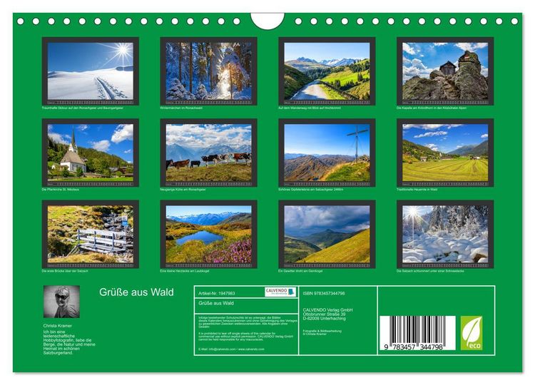 Produktbild: Gr&uuml;&szlig;e aus Wald (Wandkalender 2026 DIN A4 quer), CALVENDO Monatskalender