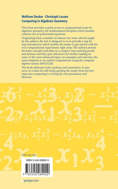 Produktbild: Computing in Algebraic Geometry