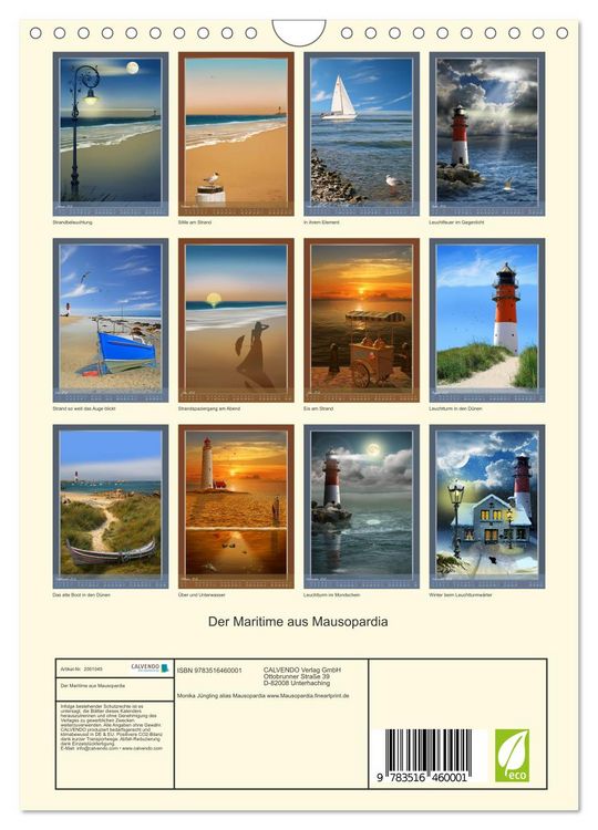 Produktbild: Der Maritime aus Mausopardia (Wandkalender 2026 DIN A4 hoch), CALVENDO Monatskalender