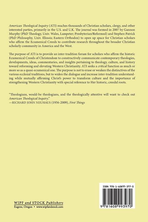 Produktbild: American Theological Inquiry, Volume Three, Issue One