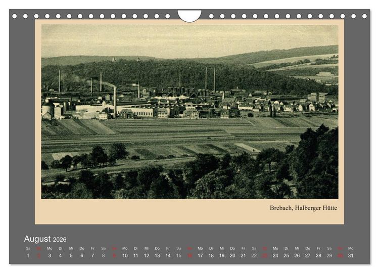 Produktbild: Saarland - vunn domols (frieher), Industrieanlagen (Wandkalender 2026 DIN A4 quer), CALVENDO Monatskalender