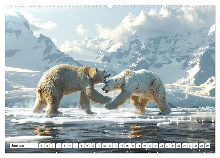 Produktbild: Wei&szlig;e W&auml;chter des Nordens: Ein Jahr im Reich der Eisb&auml;ren (Wandkalender 2026 DIN A2 quer), CALVENDO Monatskalender