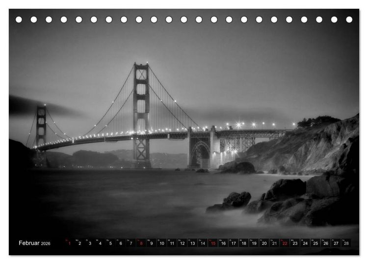 Produktbild: SAN FRANCISCO Monochrome Ansichten (Tischkalender 2026 DIN A5 quer), CALVENDO Monatskalender