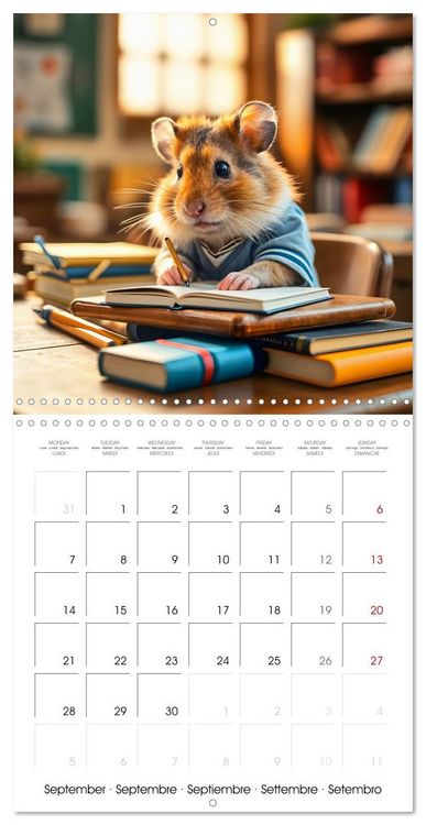 Produktbild: AI Hamsters at school (Wall Calendar 2026 12 &times; 12 Inch) CALVENDO 12 Month Wall Calendar