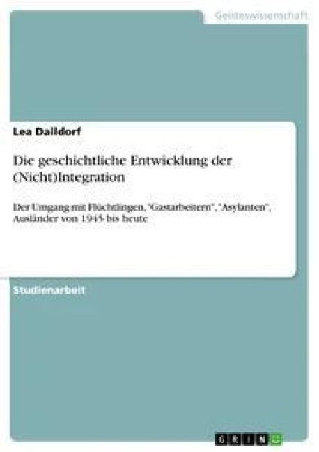 Produktbild: Die geschichtliche Entwicklung der (Nicht)Integration