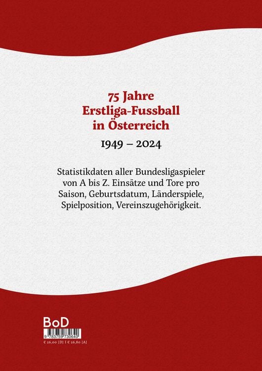 Produktbild: 75 Jahre Erstligafussball in &Ouml;sterreich 1949 - 2024