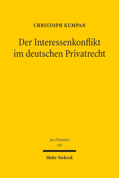 Produktbild: Der Interessenkonflikt im Deutschen Privatrecht