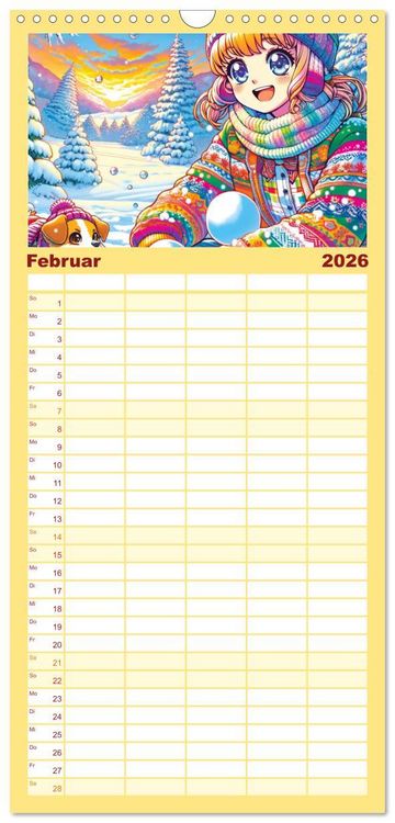 Produktbild: Familienplaner 2026 - Manga Momente - Mit KI entfachte Manga Magie mit 5 Spalten (Wandkalender, 21 x 45 cm) CALVENDO
