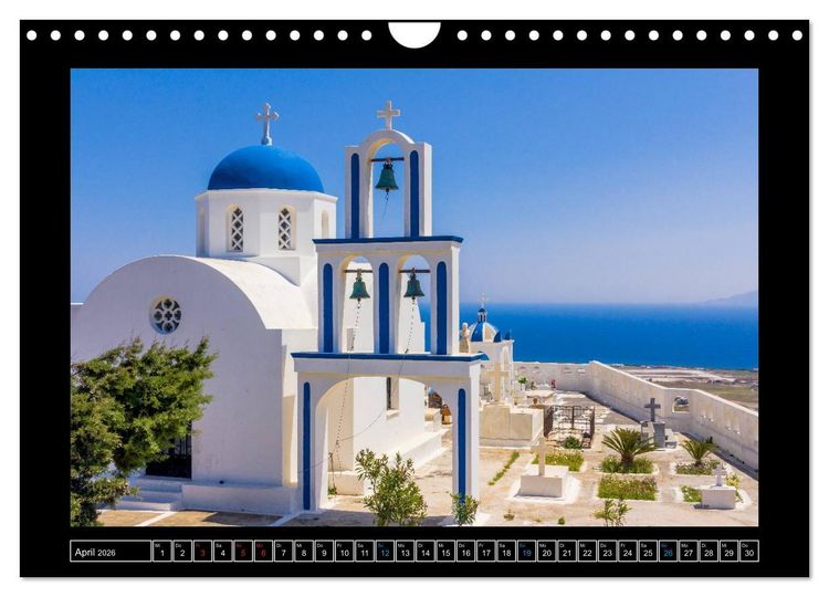 Produktbild: Kalimera Thira - Santorini, die sch&ouml;nste der Kykladen stellt sich vor (Wandkalender 2026 DIN A4 quer), CALVENDO Monatskalender