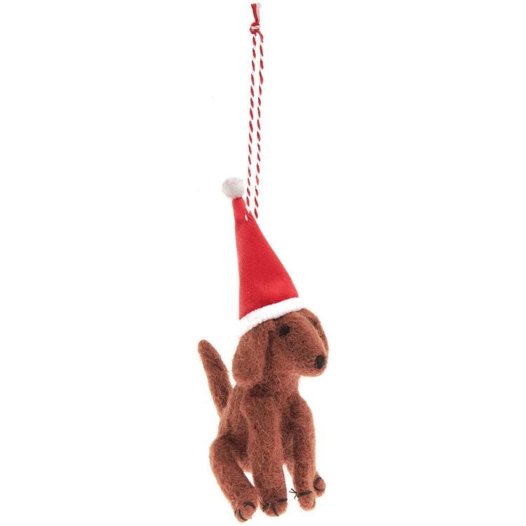 Produktbild: Weihnachtshund Filz braun 14x5x8cm
