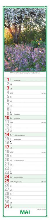 Produktbild: Paules Gartenplaner 2026 - Streifenplaner - Wandplaner - Küchen-Kalender - 11,3x49,5