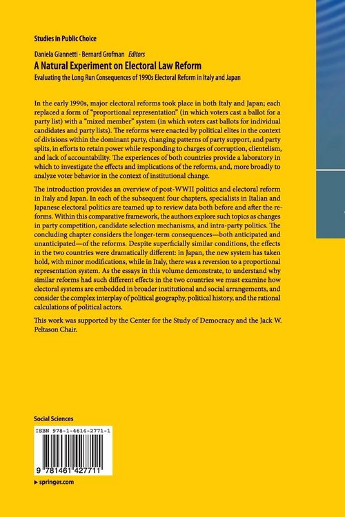Produktbild: A Natural Experiment on Electoral Law Reform