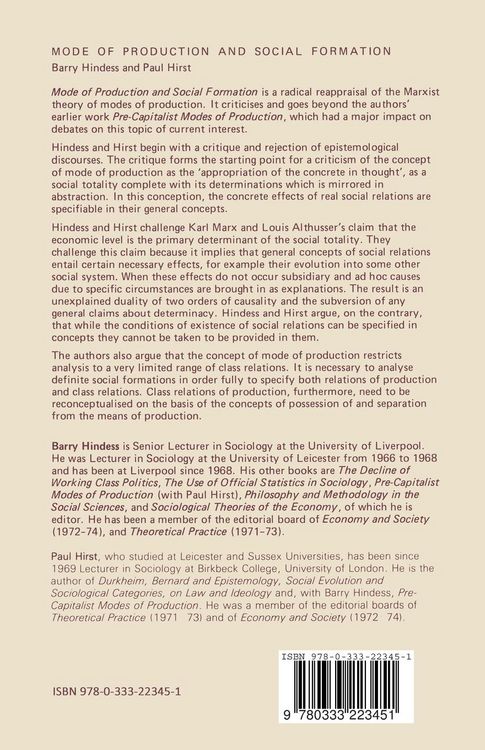 Produktbild: Mode of Production and Social Formation